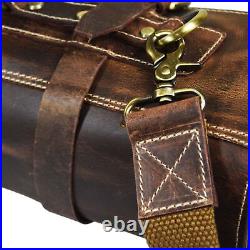 Aaron Tuscania Knife Roll Storage Bag Case, Walnut Brown Leather (Used)