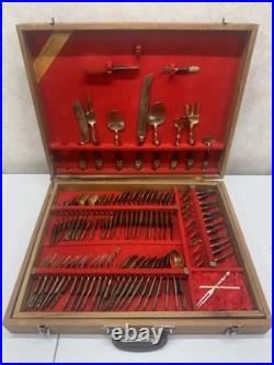 Amazing Full Service for 12 Thailand Plated Cutlery -Wooden Carry Case Amazing Full Service for 12 Thailand Plated Cutlery -Wooden Carry Case