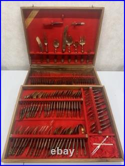 Amazing Full Service for 12 Thailand Plated Cutlery -Wooden Carry Case Amazing Full Service for 12 Thailand Plated Cutlery -Wooden Carry Case