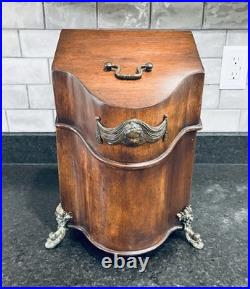 Antique English Georgian Era Mahogany Knife Box- Shows Age And Screws Replaced