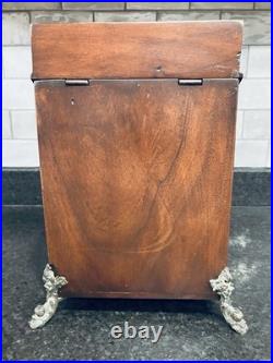 Antique English Georgian Era Mahogany Knife Box- Shows Age And Screws Replaced