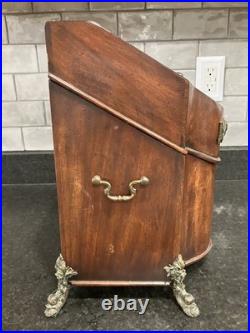 Antique English Georgian Era Mahogany Knife Box- Shows Age And Screws Replaced