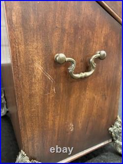 Antique English Georgian Era Mahogany Knife Box- Shows Age And Screws Replaced