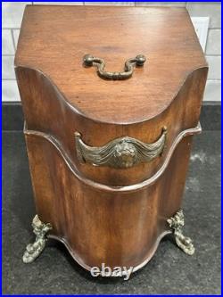 Antique English Georgian Era Mahogany Knife Box- Shows Age And Screws Replaced