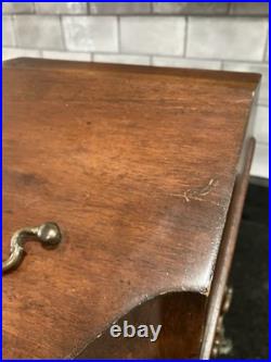 Antique English Georgian Era Mahogany Knife Box- Shows Age And Screws Replaced