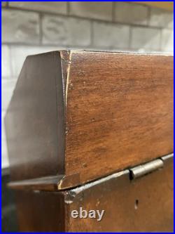 Antique English Georgian Era Mahogany Knife Box- Shows Age And Screws Replaced