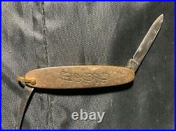 Antique Miller Bros. Marked Gold Top Gentleman's Pocket Knife