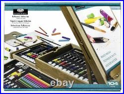 Art Easel Set Wood Storage Case Paint Tubes Pastels Pencils Brush Palette Knives