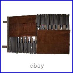 Artisanal Leather Knife Bag for Professional Chefs 12-Pockets Storage case