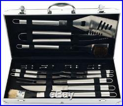 BBQ Grill Tools Set Stainless Knife Kitchen Utensils Storage Case Tongs Brush
