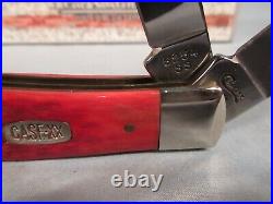 BEAUTIFUL 2009 WR CASE XX BRIGHT RED TRAPPER FOLDING KNIFE With STORAGE BOX, LOOK