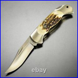 BOKER Folding Knife 2004ST Scout Stag N690 Steel with Storage Case NEW OKI359