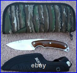 BUCK USA #694T Alpha Hunter Sheath Knife 2003 Used with camo storage case