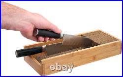 Bamboo Kitchen Knife Storage Holder Rack Drawer Knives Case Chef Organizer