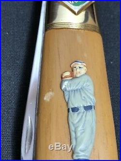Baseball Hall Of Fame Set Of 6 Folding Knives Franklin Mint Wooden Storage Case