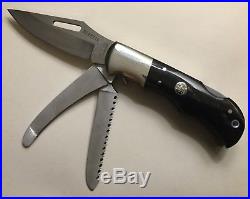 Beretta Buffalo Horn Big Game Folding Knife, Leather Case & Storage Box, New