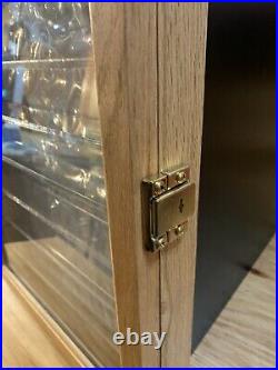 Boker Manukactur Solingen Knife Display Case With Keys Wood Glass Storage Back