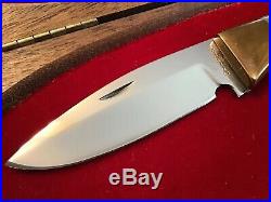 Browning 1979 Jade South Pass Hunter Lockback Knife & Wood Storage/Display Case