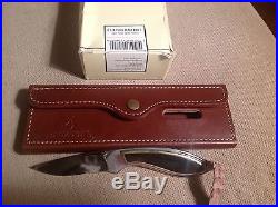 Browning Model 376 Fixed Blade Collector Pocket Knife withLeather Storage Case