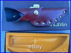 Buck 401 Kalinga knife with original leather sheath and display/storage case-NOS