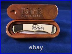 Buck 532 BuckLock 100th Year Anniversary Knife Wood Display Unopened Box SN# 064