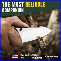 Bulldog Folding Pocket Knife, 3 Sheepsfoot Blade Folding Knife, 154CM Steel Bulldog Folding Pocket Knife, 3 Sheepsfoot Blade Folding Knife, 154CM Steel
