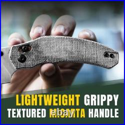 Bulldog Folding Pocket Knife, 3 Sheepsfoot Blade Folding Knife, 154CM Steel Bulldog Folding Pocket Knife, 3 Sheepsfoot Blade Folding Knife, 154CM Steel