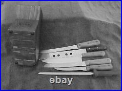 CASE XX Kitchen Knives CHEF 635, Freeze Cut, 630, 636, 7 Pieces incl Wood Block