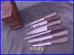 CASE XX Kitchen Knives CHEF 635, Freeze Cut, 630, 636, 7 Pieces incl Wood Block