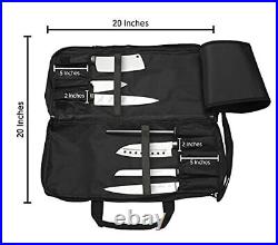 CHEF KNIFE BAG Holds 20 Knives Large Zippered Compartment Kitchen Tool EVERPRIDE