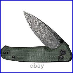 CIVIVI Altus Green Micarta Handles Damascus Steel Blade + Pocket Clip