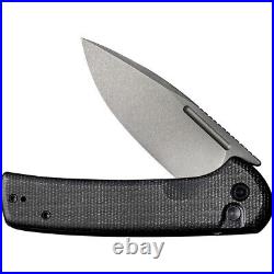 CIVIVI Conspirator Black Canvas Micarta Nitro V Steel Blade + Pocket Clip