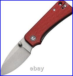 CIVIVI -new Baby Banter-burgundy G-10 Scales Nitro V Steel Blade+pocket Clip