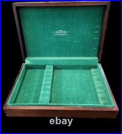 CUTCO Wood Storage Box 8 SLOT for Steak Knives CASE ONLY9.5x6.5 Velvet Lined