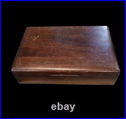 CUTCO Wood Storage Box 8 SLOT for Steak Knives CASE ONLY9.5x6.5 Velvet Lined