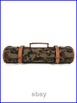 Canvas Knife Roll Storage Bag 10 pocket with Tool Pouch, Chef Knife Case Roll