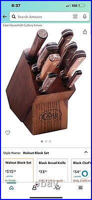 Case 10249 Household Cutlery Block And Knife Set 9 Piece/ Walnut