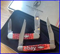 Case Crane's Country Store Canoe & Muskrat Knife Set Never Used In Box D32