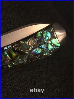 Case Tony Bose Collaboration Wharncliffe Trapper Abalone Knife. Near Mint