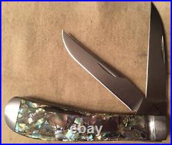 Case Tony Bose Collaboration Wharncliffe Trapper Abalone Knife. Near Mint