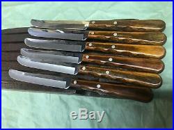 Case XX CAP 254 Steak Knives Set of 6 in Wood Storage Block Process Pat # 2147