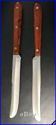 Case XX Cap 254 Set Of 6 Steak Knives In Wood Storage Block Excellent