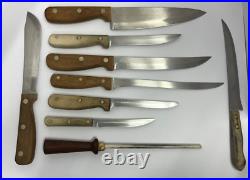 Case XX Early American Cutlery 9 pc knife set with storage block cube