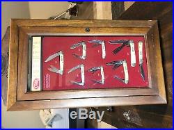Case XX Natural Bone Handle American Made Pocket Knife Set With Store Display Case