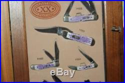 Case XX Purple Stag Handle Limited Edition Pocket Knife Set in Store Display