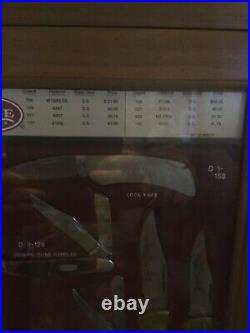 Case XX Set of 8 Knives Dealer Store Display Wooden & Glass with Keys & Storage