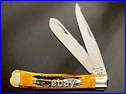 Case XX U. S. A. 65-69 5254 Muskrat Blade Trapper Thick Matced Stag Knife Box New