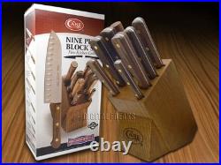 Case xx Knives 9 Piece Kitchen Knife Set Walnut Wood Block Steel 10249 Case xx Knives 9 Piece Kitchen Knife Set Walnut Wood Block Steel 10249