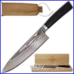 Chef Chefs Knives Knife & Wooden Cutting Board/Storage Case Kitchen Set SMOKED