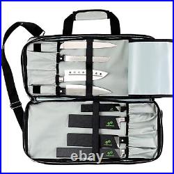 Chef Knife Bag Holds 20 Knives PLUS Large Zippered Compartment for Kitchen To